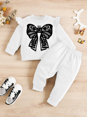 River Baby Girls Casual Top Track Pants(WHAIT)