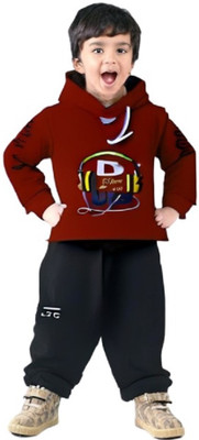 Maya Bookkey Baby Boys Party(Festive) Sweatshirt Pyjama(Fabric RED)