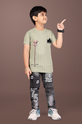 WONGVO Baby Boys Casual T-shirt Jeans(Pista)