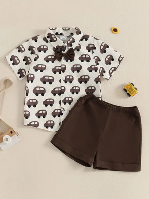 SVH Fashion Baby Boys & Baby Girls Casual Shirt Shorts(Multi Truck 1)