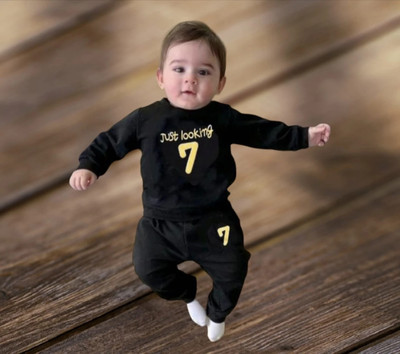 OSAMWEAR Baby Boys & Baby Girls Casual Track Suit Track Suit(Black)