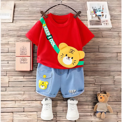 LIMITED EDITION PRIME Baby Boys & Baby Girls Casual T-shirt Pant(Red)