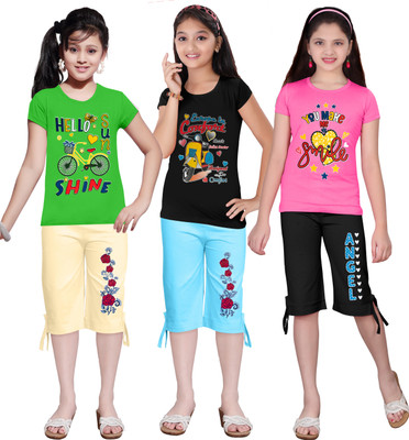 KS KOARRA Girls Casual T-shirt Track Pants(93 MULTICOLOURRS)