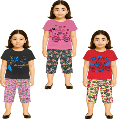 NK TRENDZ Girls Casual Pyjama Capri(MULTICOLOR_8)