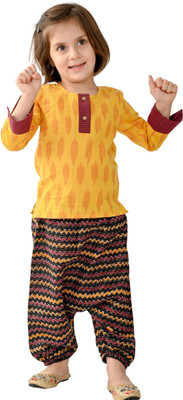 Tiny Bunnies Baby Girls Party(Festive) Top Pant(Yellow:Maroon)