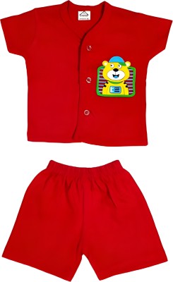 arpan Baby Boys & Baby Girls Casual T-shirt Pant(Red)