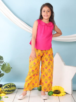 Sangria Girls Casual Kurta Pyjama(Pink)