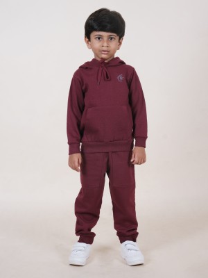 KiddoPanti Boys Casual Sweatshirt Track Pants(Maroon)