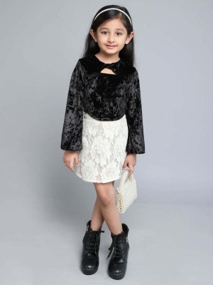 taffykids Girls Party(Festive) Top Skirt(Black / Cream)