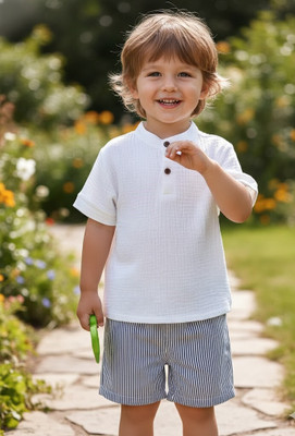 THESAT Baby Boys & Baby Girls Casual Kurta Shorts(BLACK)