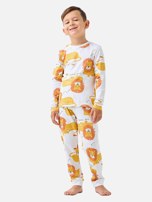 JUNIORS by Babyshop Boys Casual T-shirt Pyjama(Cream)