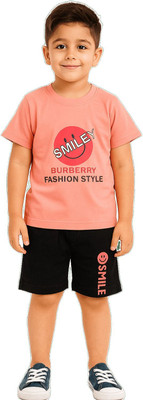 CUTEBOYS Boys Casual T-shirt Shorts(Orange)