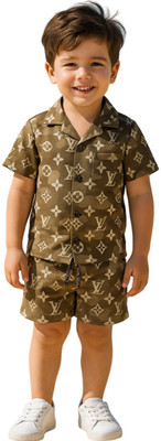 FASHION GRAB Kids Nightwear Boys Printed Cotton Blend(Dark Green Pack of 1)