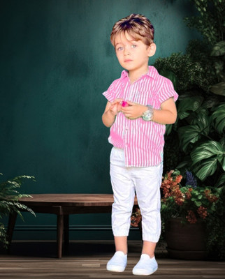 Vora Baby Boys Party(Festive) Shirt Trouser(PINK)