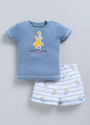 Smart Baby Baby Boys Casual T-shirt Shorts(Blue)