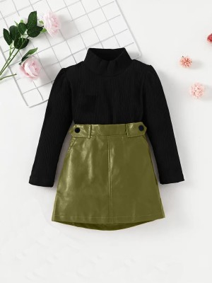 HIKUJ Baby Girls Party(Festive) Top Skirt(Olive Green)