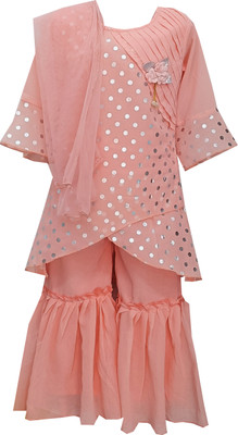 CLOTH ADDA Girls Party(Festive) Top Pyjama(Peach)