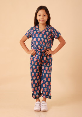 Sangria Girls Party(Festive) Top Trouser(Blue)
