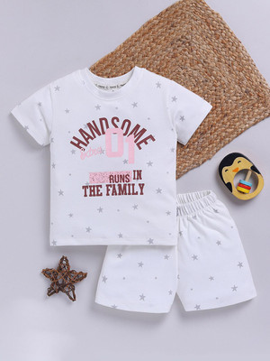 YK X Tinyo Boys & Girls Casual T-shirt Shorts(White)