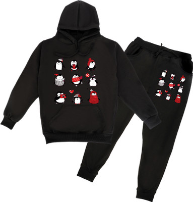 FABVIO PLUS Boys & Girls Casual Sweatshirt Sweatpant(Black)