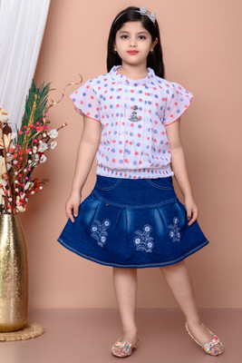 A-ONE LUCKY GARMENTS Girls Party(Festive) Top Skirt(RED)