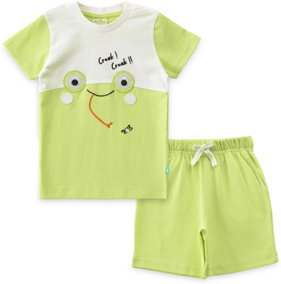 JusCubs Baby Boys Casual T-shirt Shorts(Green)