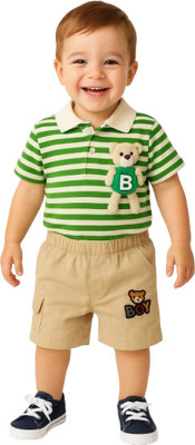 MINIMIGTHY Baby Boys Casual T-shirt Shorts(GREEN)