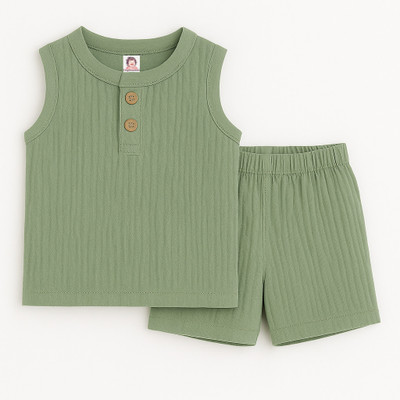 TinyChuckles Baby Boys & Baby Girls Casual Top Pyjama(green)