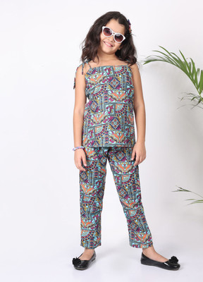 SILK SPAROW Girls Casual Top Pant(Multicolor)