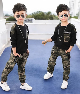 JEKESHVI Baby Boys & Baby Girls Casual T-shirt Pant(Black)