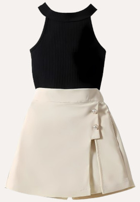 MENVVY FAB Baby Girls Party(Festive) Top Shorts(BLACK)