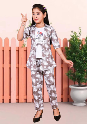 AYESHAFASHION Baby Girls Party(Festive) Top Pyjama(PURPLE)