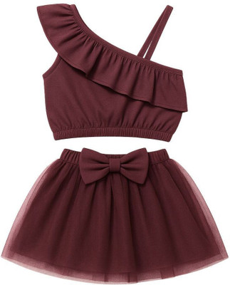 TBM Baby Girls Casual Skirt Skirt(WINE RED)