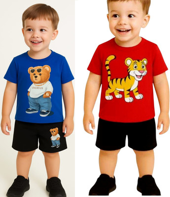SEGRO Baby Boys & Baby Girls Casual T-shirt Shorts(ROYAL, RED)