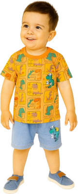 MiniMighty Baby Boys Casual T-shirt Shorts(ORANGE)