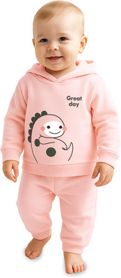 KIdbea Baby Boys & Baby Girls Casual Sweatshirt Track Pants(Pink)