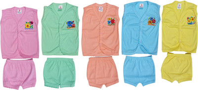 HouseOfCommon Baby Boys & Baby Girls Casual Top Shorts(combo 5)
