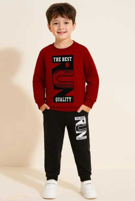 Online Loot Store Baby Boys & Baby Girls Casual T-shirt Track Pants(maroon)