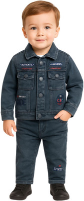 PLAYFULL Boys Casual Jacket T-shirt(Dark Green)