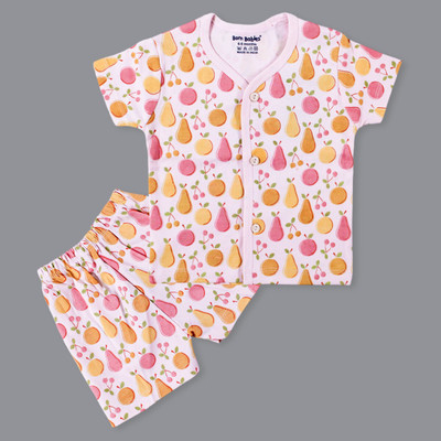 Born Babiees Baby Boys & Baby Girls Casual Top Shorts(Pink)