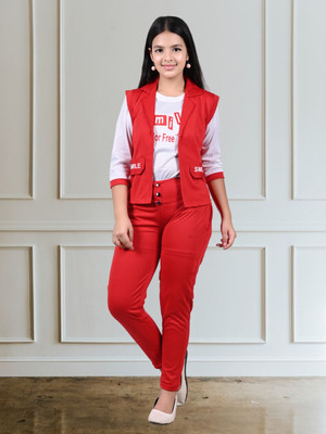 BELWELL Girls Casual Top Pant(RED)