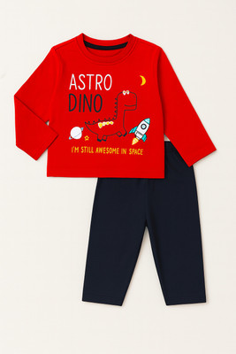 Bamboo Babe Baby Boys & Baby Girls Casual T-shirt Pyjama(Red)