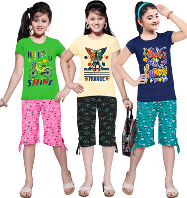 KS KOARRA Girls Casual T-shirt Track Pants(112 MULTICOLOURRS)