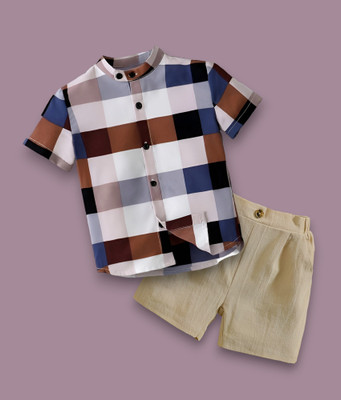 KIDGARB Boys Party(Festive) Shirt Shorts(102 CHIKU)