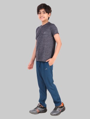 VECTOR X Boys Casual T-shirt Track Pants(CHARCOAL / AIRFORCE)