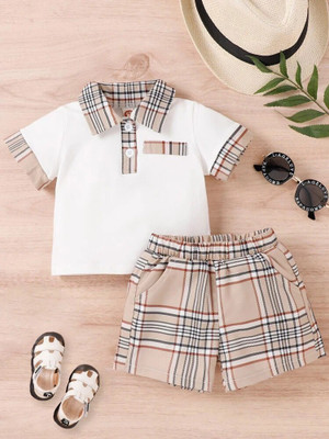 Fabfashion Baby Boys Party(Festive) T-shirt Shorts(White)