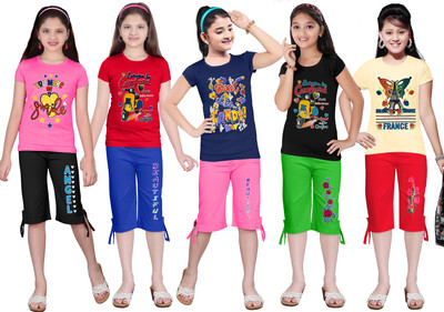 KS KOARRA Girls Casual T-shirt Track Pants(231 MULTICOLOURRS)