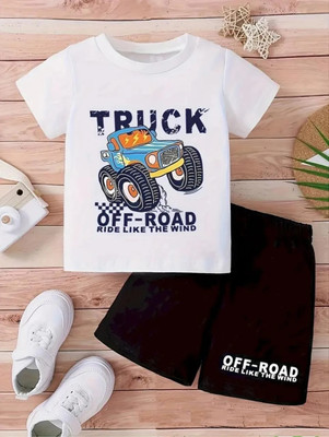 JENNY GARMENT Baby Boys & Baby Girls Casual T-shirt Shorts(WHITE)