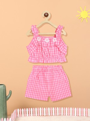 NautiNati Baby Girls Casual Top Shorts(Pink)