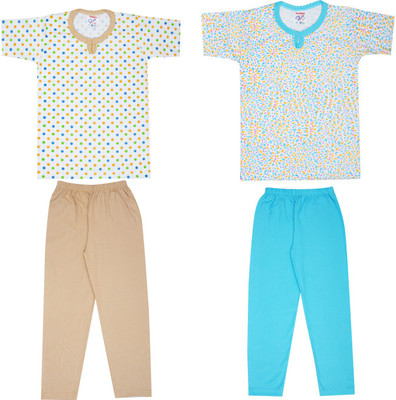 Vivin Girls Casual T-shirt Pyjama(Multicolor9)